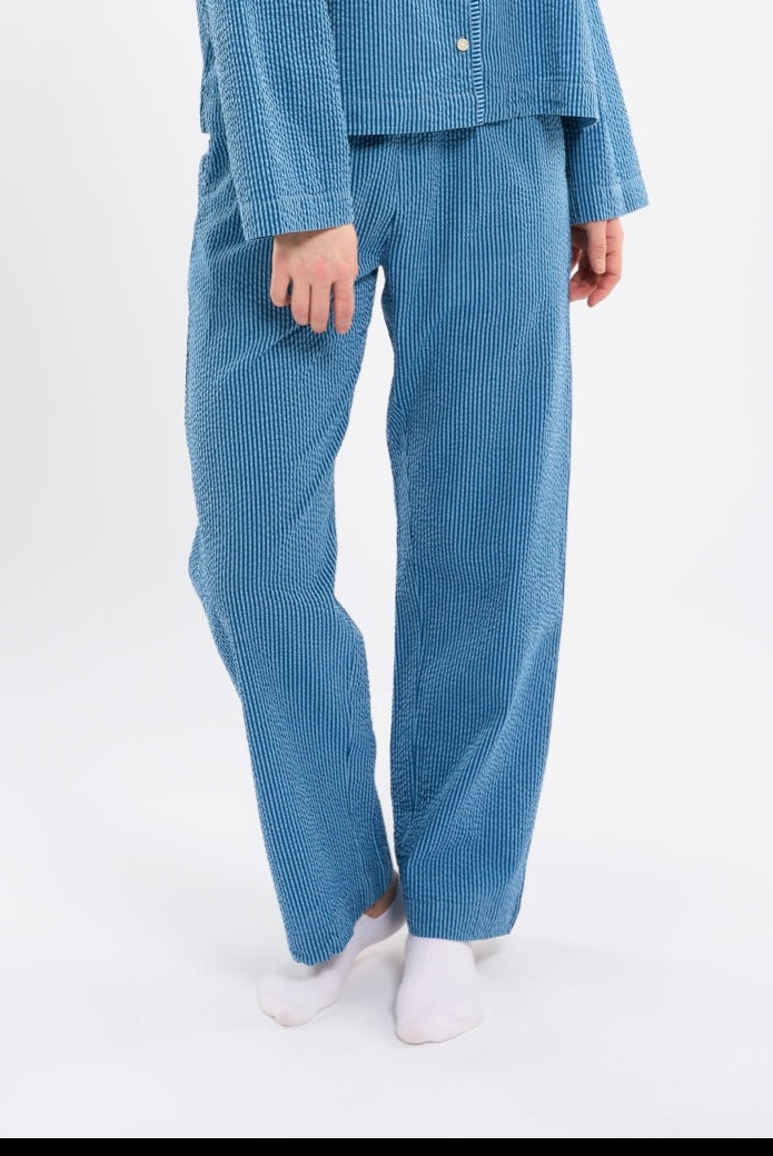 Ensemble de pyjama rayé bleu en coton bio - pyjamas set limoges