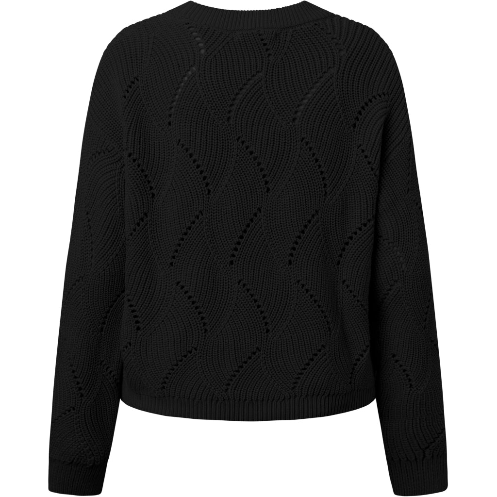 Gilet en maille de coton bio | Noir "cotton cable knit cardigan black jet"