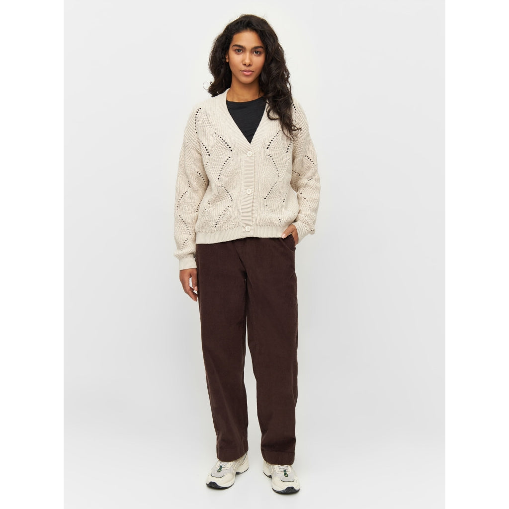 Gilet en maille de coton bio | Beige "cotton cable knit cardigan buttercream"