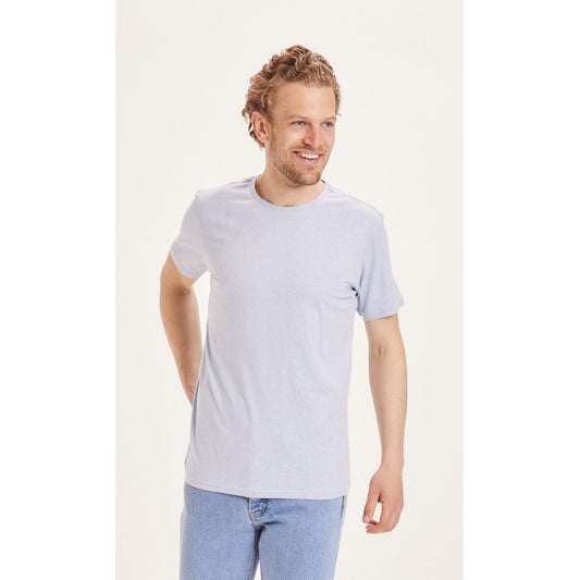 T-shirt en coton bio | bleu "basic tee sky way melange"