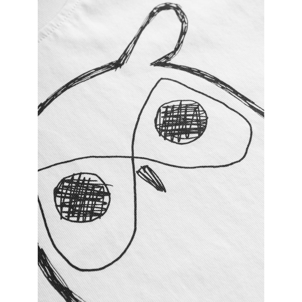 T-shirt blanc mixte en coton bio - big owl t-shirt bright white