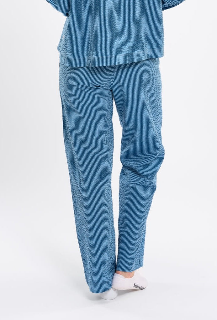 Ensemble de pyjama rayé bleu en coton bio - pyjamas set limoges