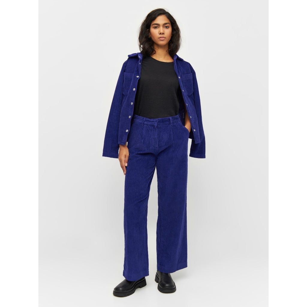 Pantalon ample en velours de coton bio | Violet "posey wide corduroy pants deep purple"