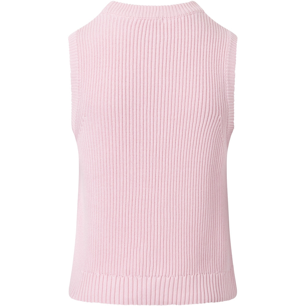 Pull sans manches rose en modal et coton bio - crew neck mix vest parfait pink