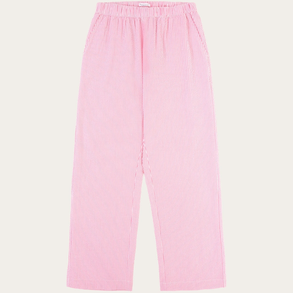 Ensemble de pyjama rayé rose en coton bio - pyjamas set hot pink