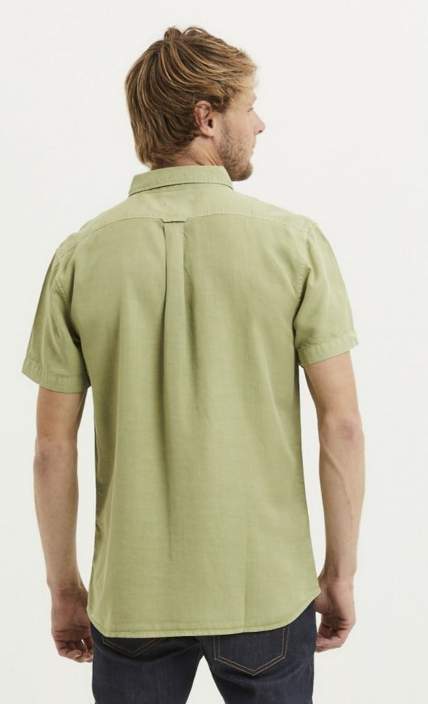 Chemise à manches courtes verte en tencel - Larch