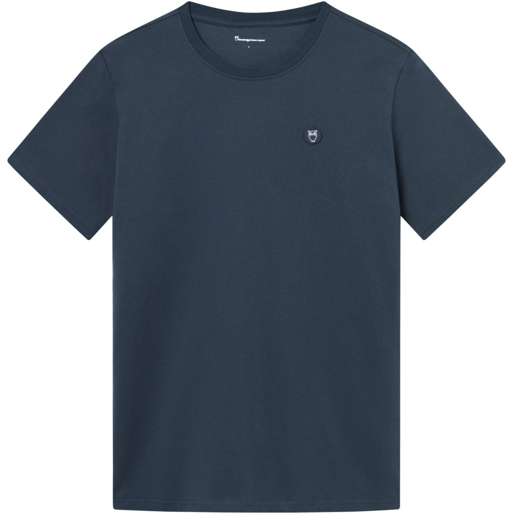 T-shirt à badge brodé en coton bio | Marine "badge tee total eclipse"