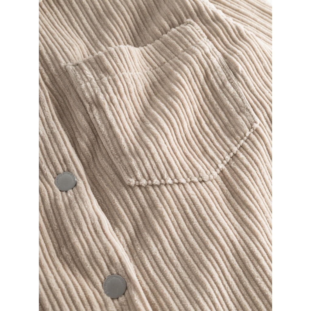 Surchemise velours en coton bio | Beige "corduroy overshirt light feather gray"