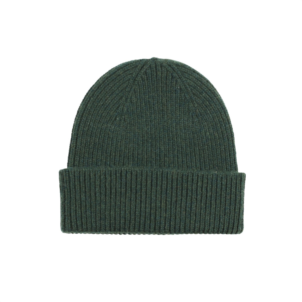 Bonnet vert émeraude en laine mérinos recyclée - merino wool beanie emerald green