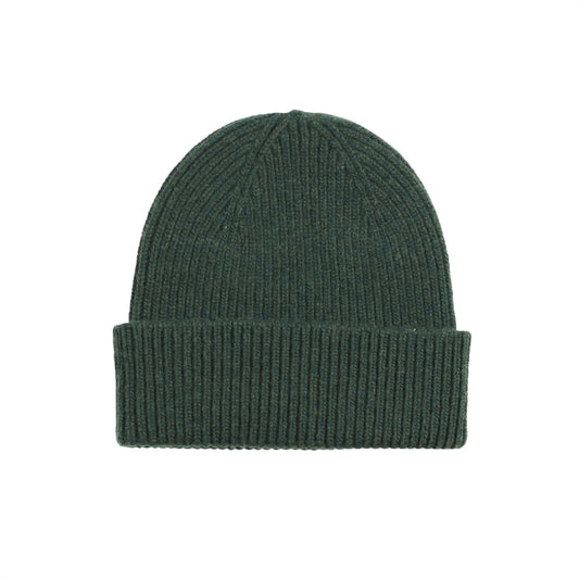 Bonnet vert émeraude en laine mérinos recyclée - merino wool beanie emerald green