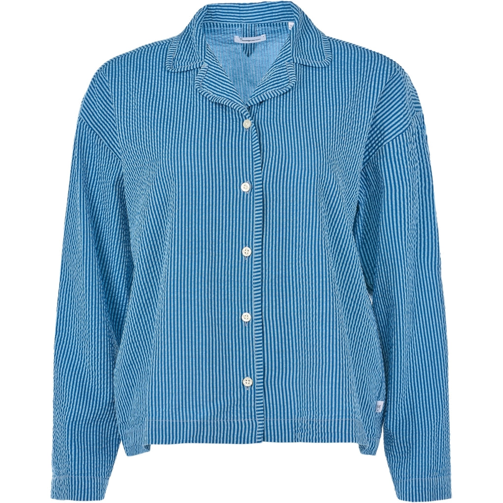 Ensemble de pyjama rayé bleu en coton bio - pyjamas set limoges