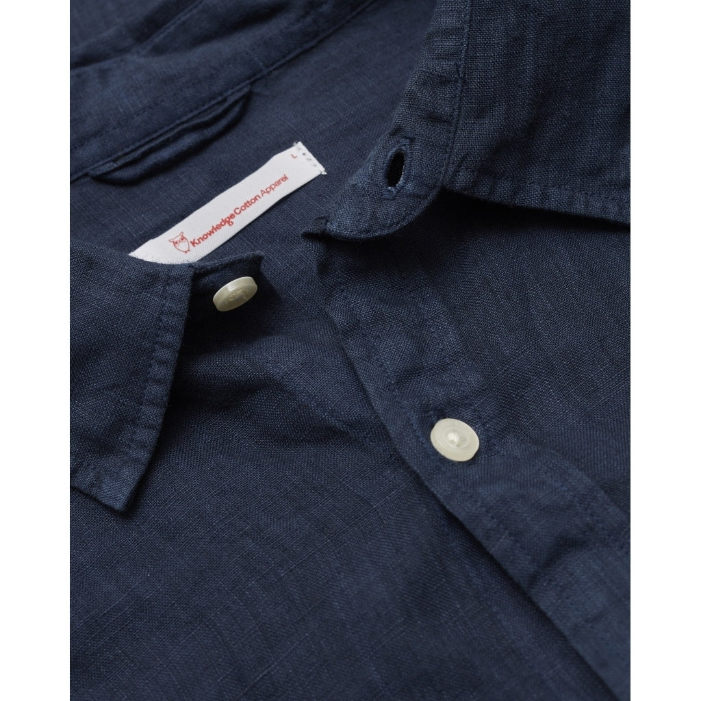 Chemise bleu nuit en lin - larch