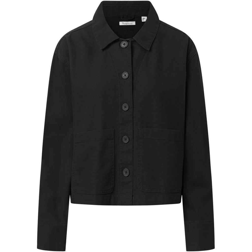 Surchemise en coton bio | Noir "canvas overshirt black jet"