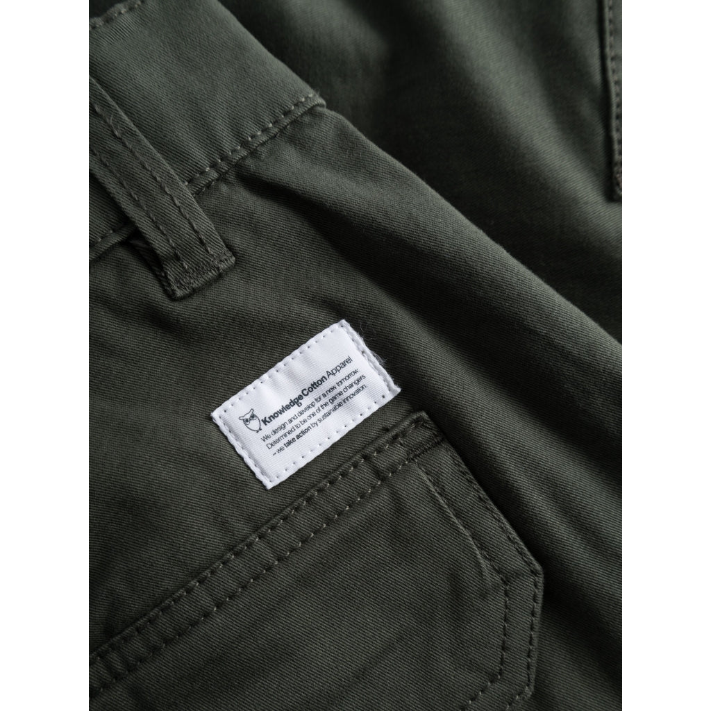 Short cargo vert forêt en coton bio - cargo stretched twill shorts forrest night