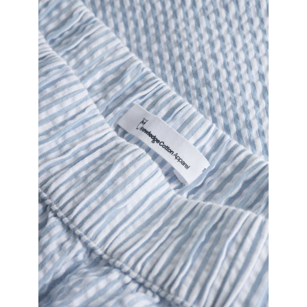 Ensemble de pyjama short bleu en coton bio gaufré - pyjama set short blue fog