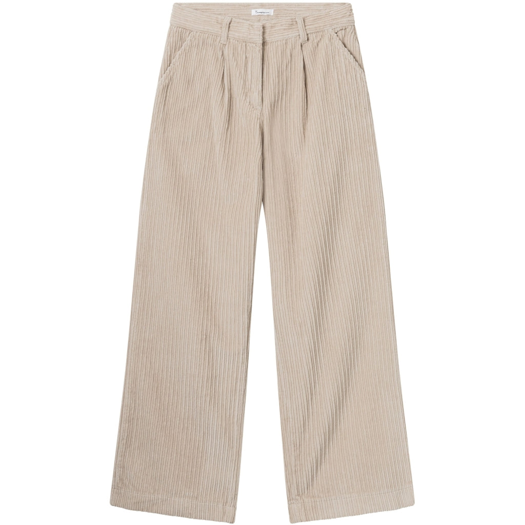 Pantalon velours en coton bio | Beige "posey wide corduroy light feather gray"