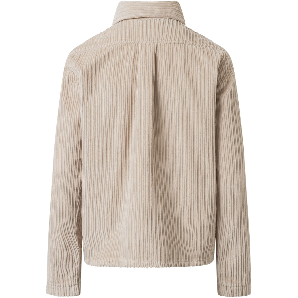 Surchemise velours en coton bio | Beige "corduroy overshirt light feather gray"