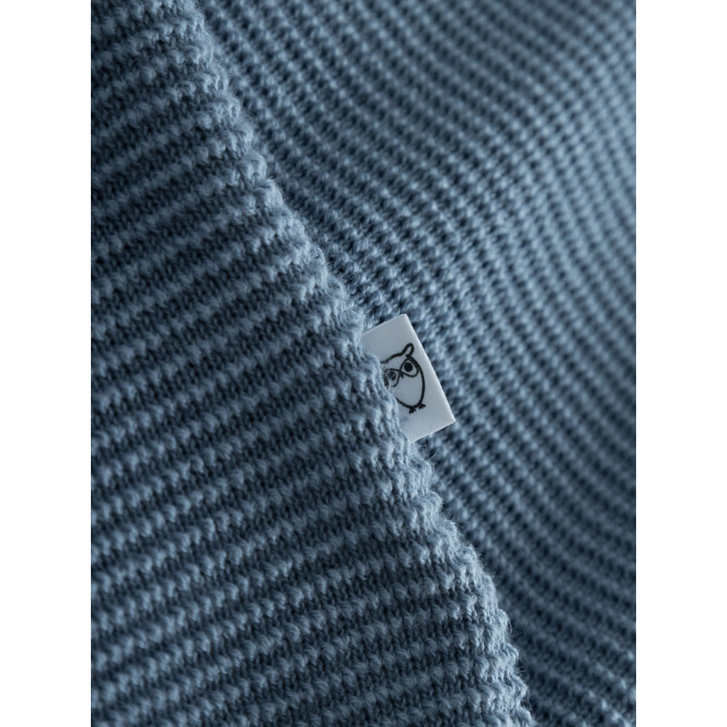 Polo zippé bleu en maille de coton bio - polo zipper knit asley blue