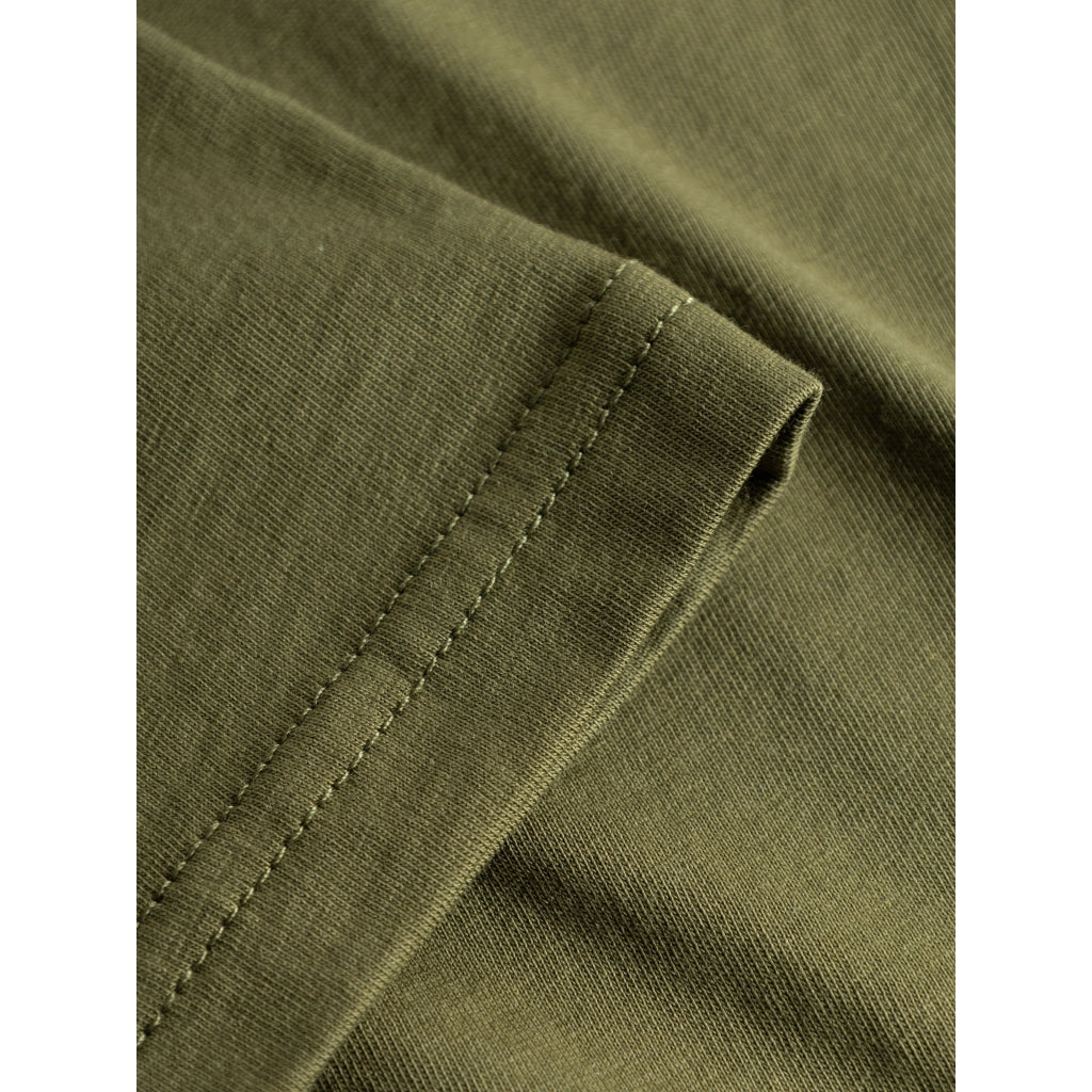 T-shirt olive avec imprimé en coton bio - regular mountain t-shirt burned olive