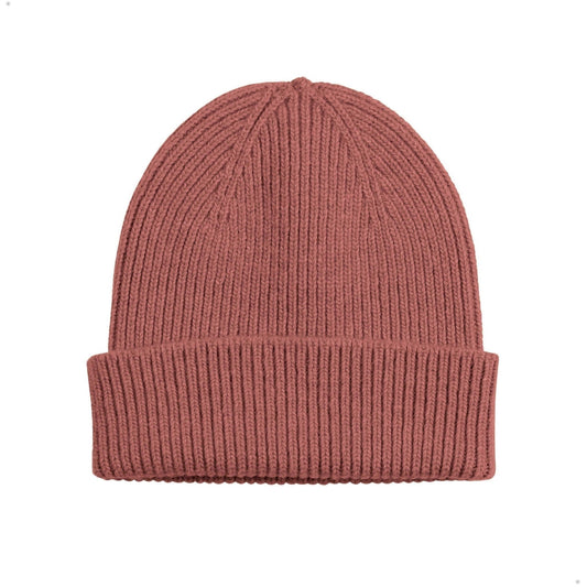 Bonnet vieux rose en laine mérinos recyclée - merino wool beanie rosewood mist