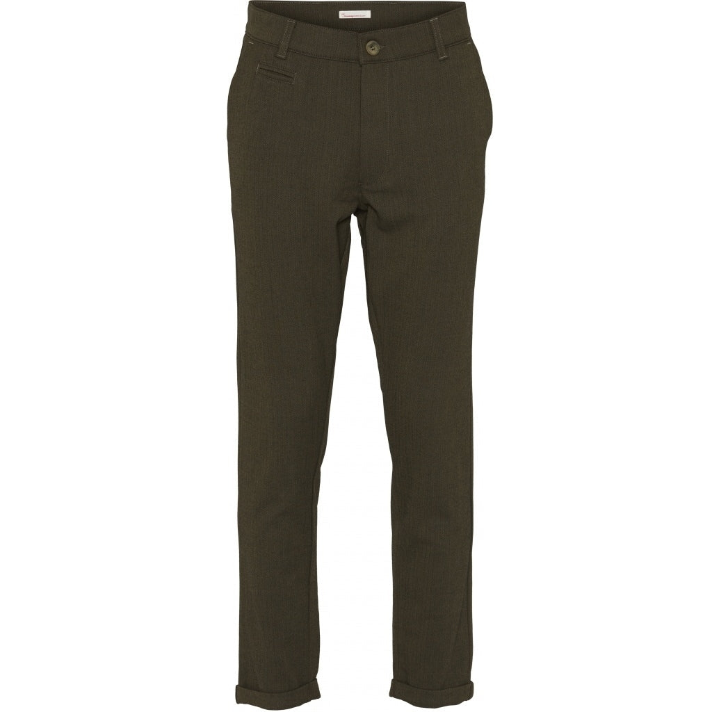 Chino slim vert forêt motifs à chevron en matière recyclée - Joe Forrest Night