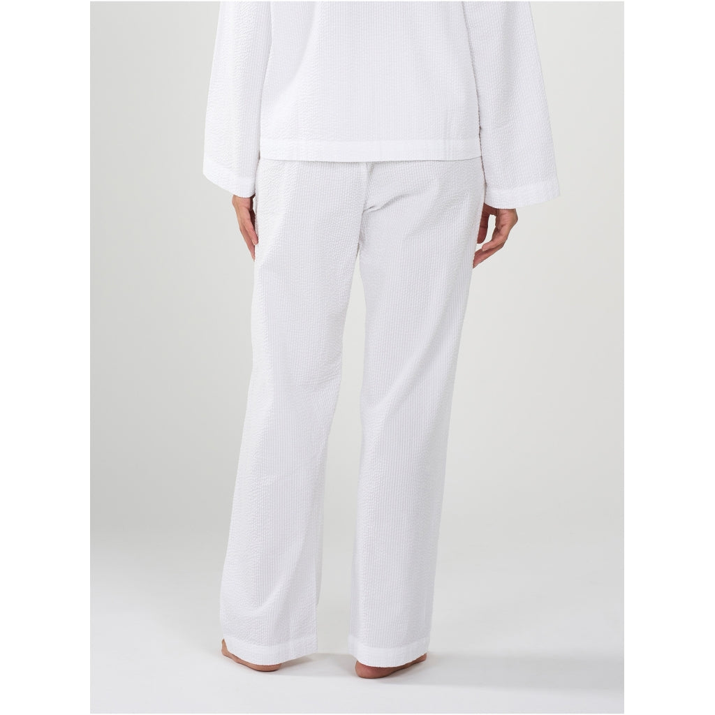 Ensemble de pyjama blanc en coton bio gaufré - pyjamas set bright white
