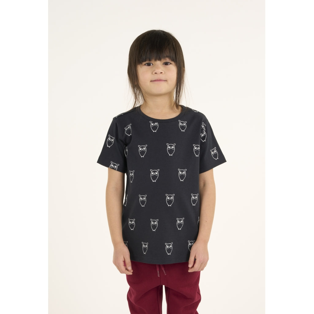 T-shirt marine mixte en coton bio - owl aop t-shirt total eclipse