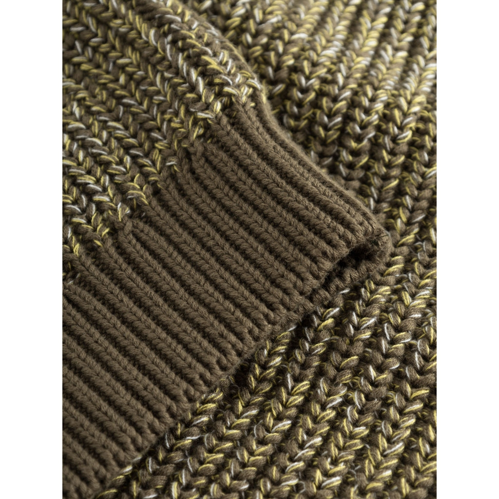 Pull en maille de coton bio | Mélange de jaune "multicolored crew neck yellow aop"