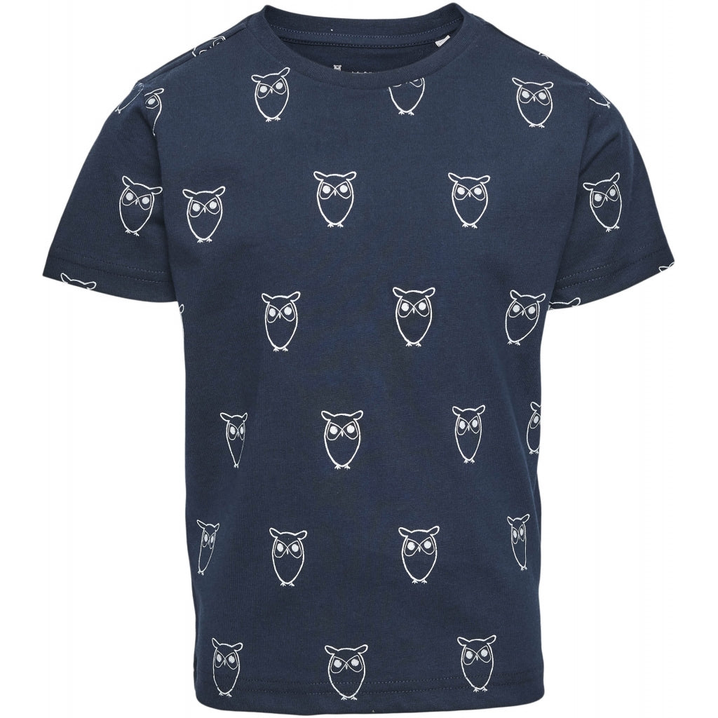 T-shirt marine mixte en coton bio - owl aop t-shirt total eclipse