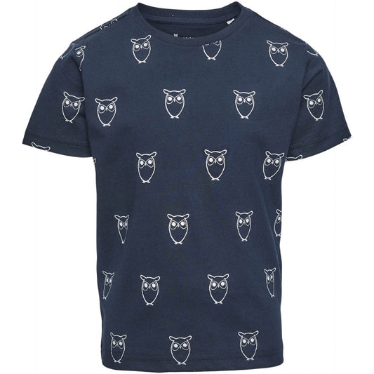 T-shirt marine mixte en coton bio - owl aop t-shirt total eclipse