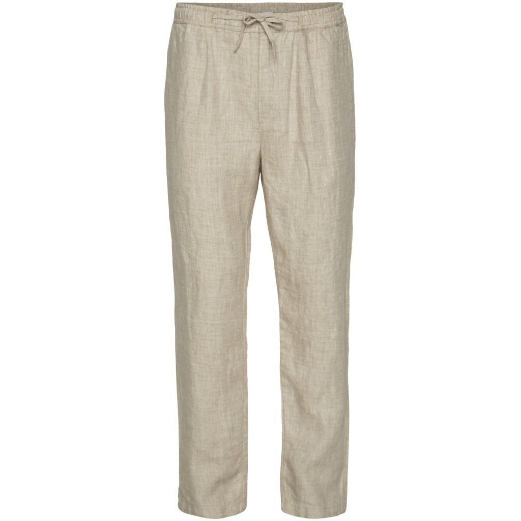 Pantalon ample beige en lin - birch