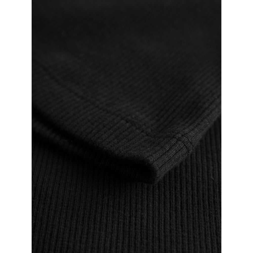 Top sans manches noir en coton bio - high neck rib top black jet