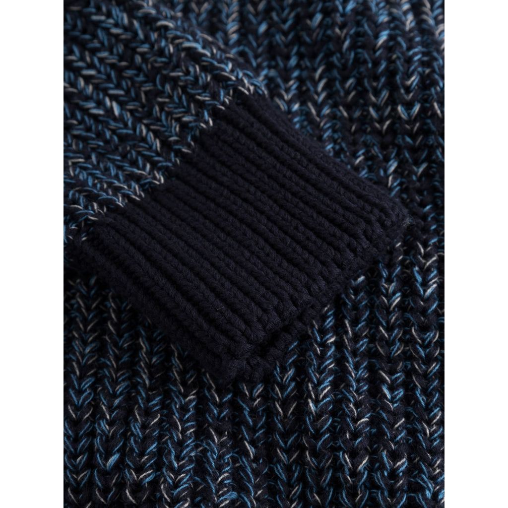 Pull en maille de coton bio | Mélange de bleu "multicolored crew neck blue aop"