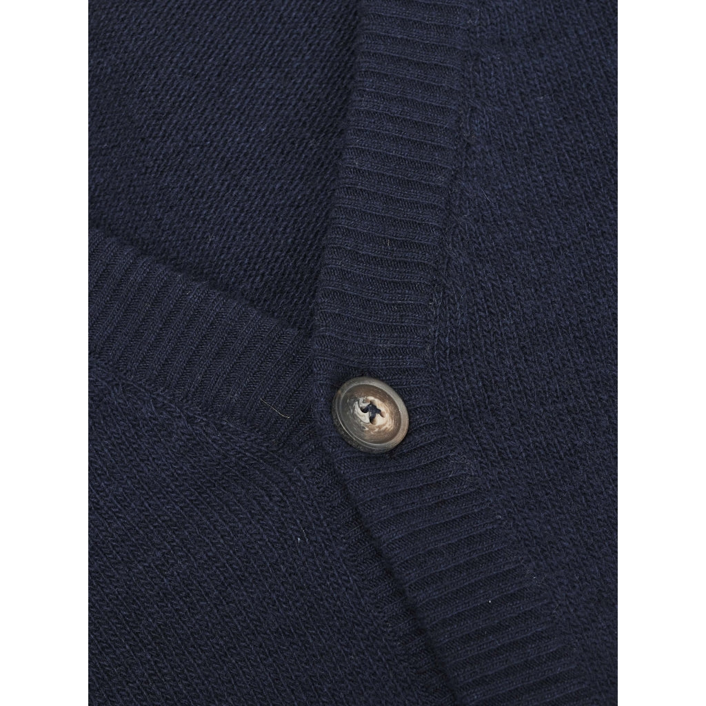 Cardigan marine en laine bio - wool cardigan total eclipse