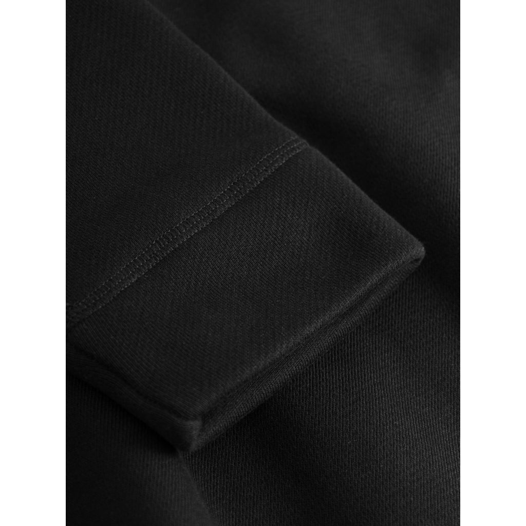 Sweat col zippé en coton bio | Noir "half zip heavy sweat black jet"