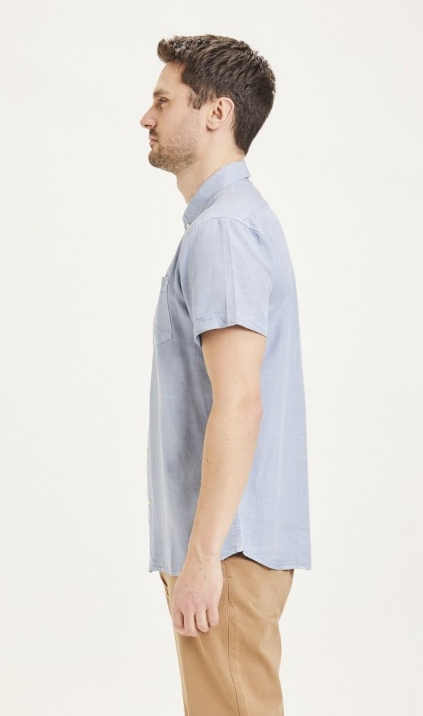 Chemise à manches courtes bleue en tencel - Larch