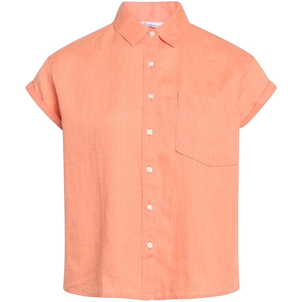 Chemise à manches courtes corail en lin - Aster