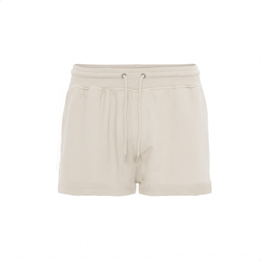 Short de sport court écru en coton bio - ivory white