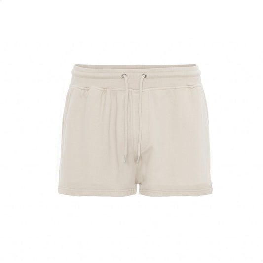 Short de sport court écru en coton bio - ivory white