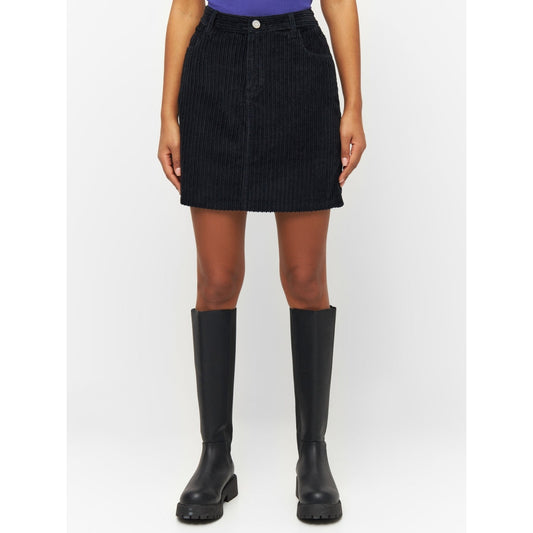 Jupe velours en coton bio | Noir "irregular corduroy skirt black jet"