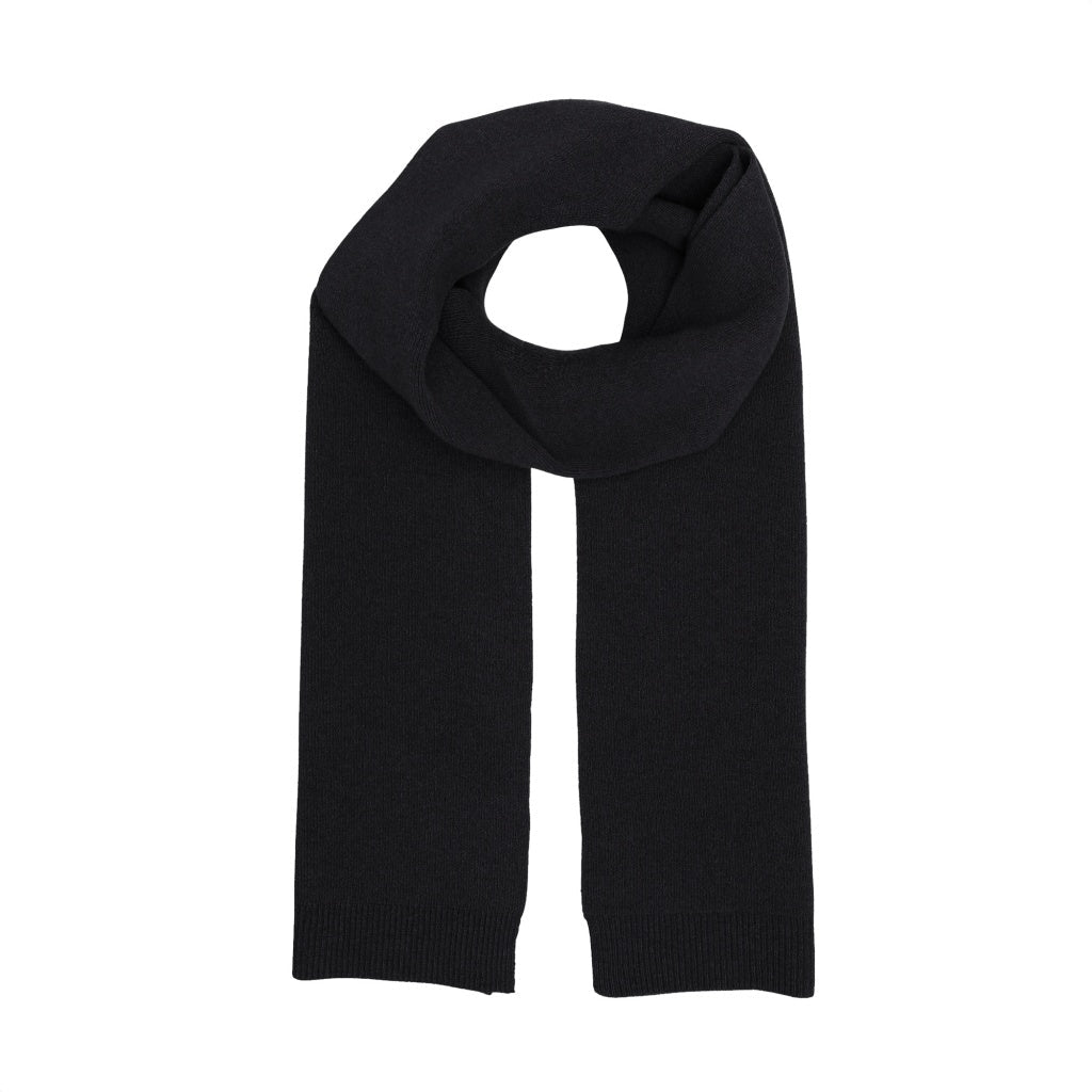 Écharpe en laine mérinos recyclée | Noir "deep black"