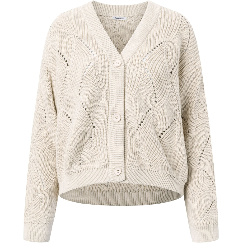 Gilet en maille de coton bio | Beige "cotton cable knit cardigan buttercream"