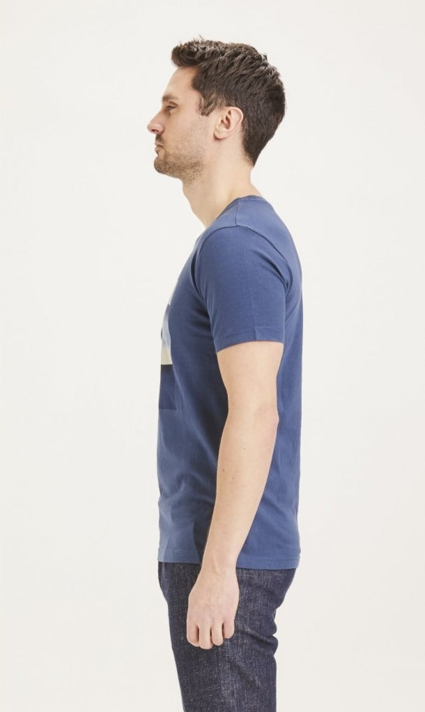 T-shirt imprimé bleu en coton bio - Alder Surf