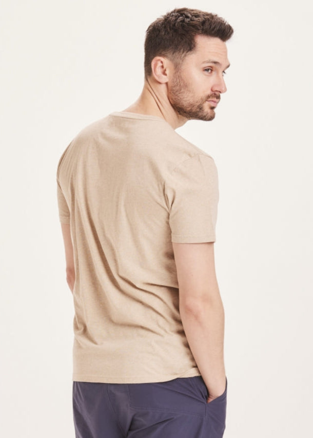 T-shirt en coton bio | beige "basic tee safari melange"