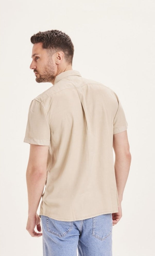 Chemise à manches courtes beige en tencel - Larch