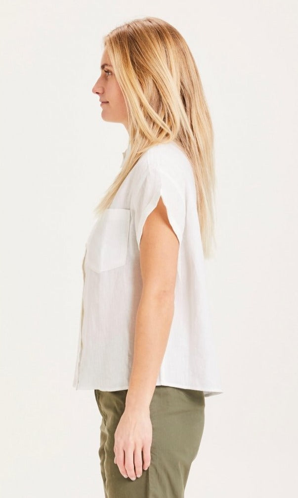 Chemise à manches courtes blanche en lin - Aster