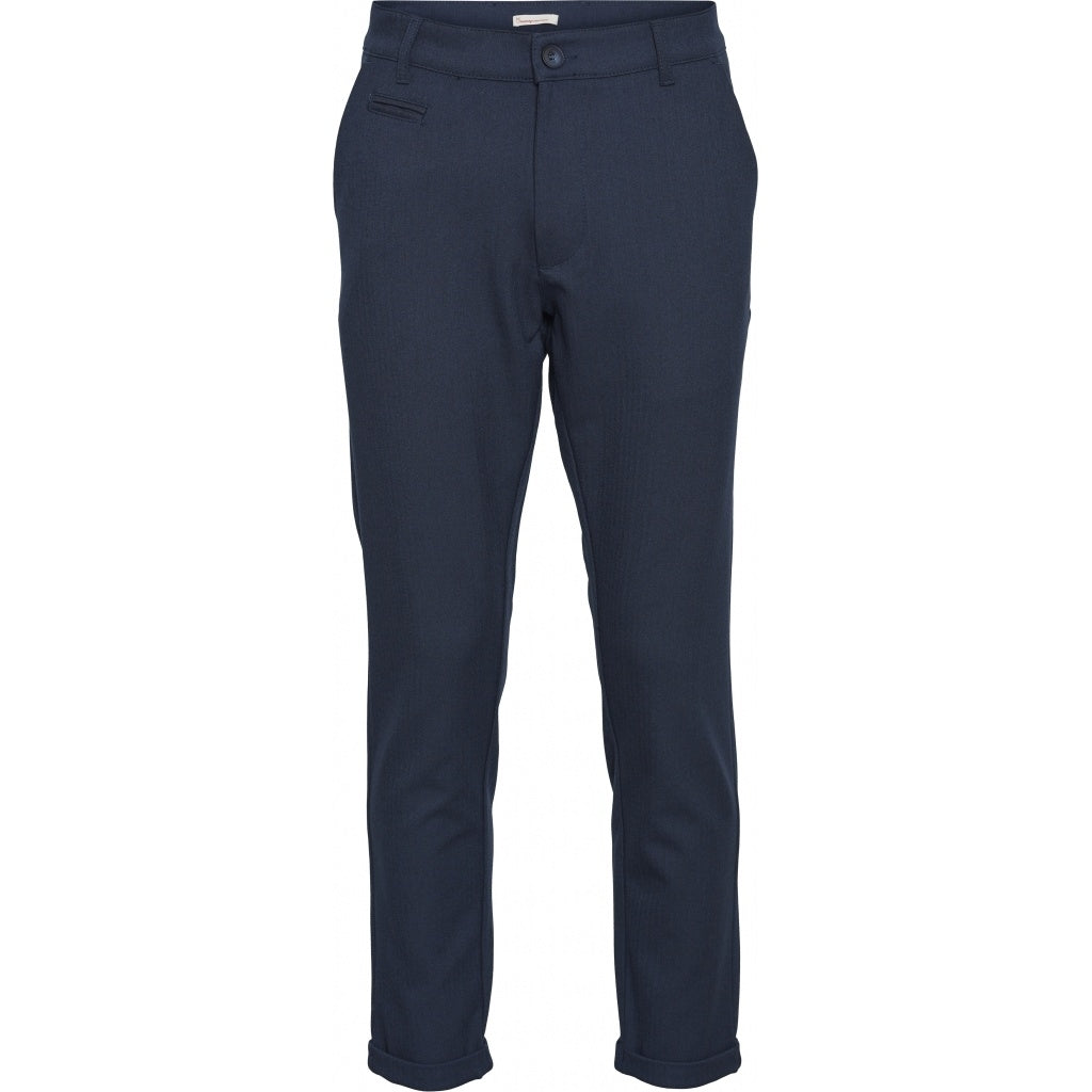Chino slim bleu nuit motifs à chevron en matière recyclée - Joe Total Eclipse