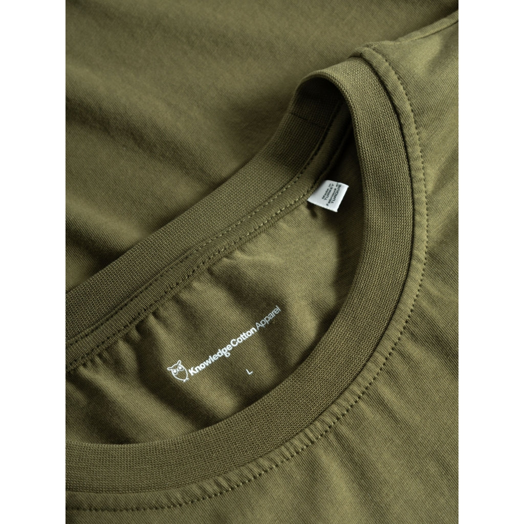 T-shirt olive avec imprimé en coton bio - regular mountain t-shirt burned olive