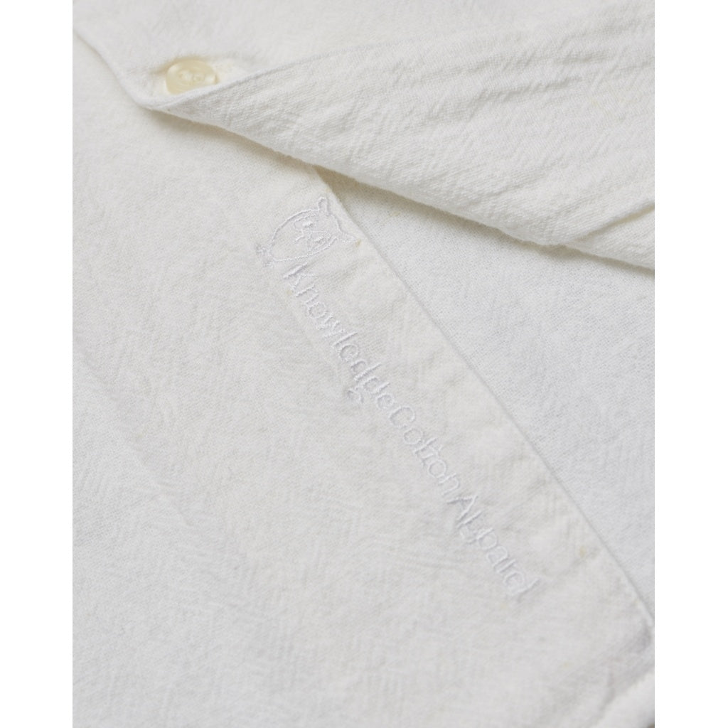 Chemise à manches courtes blanche en lin et coton bio - wave