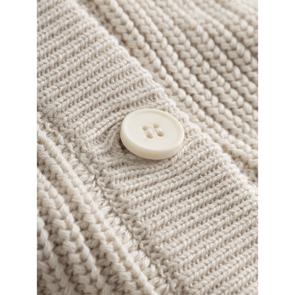 Gilet en maille de coton bio | Beige "cotton cable knit cardigan buttercream"